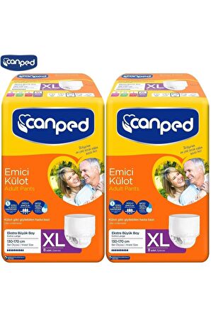 CANPED Extra Büyük Boy Hasta Bezi ( Xl ) 8 'li Emici Külot X 2 Adet