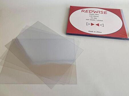 Redwise A4 Şeffaf Cilt Kapağı 150 Micron 100'lü Paket - Asetat Kağıdı