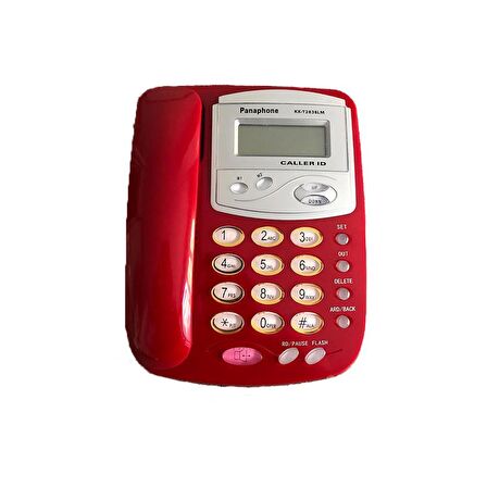 Panaphone KX-T2838LM Masaüstü Kablolu Ev Telefonu (Kırmızı)