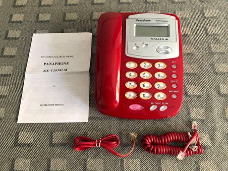 Panaphone KX-T2838LM Masaüstü Kablolu Ev Telefonu (Kırmızı)