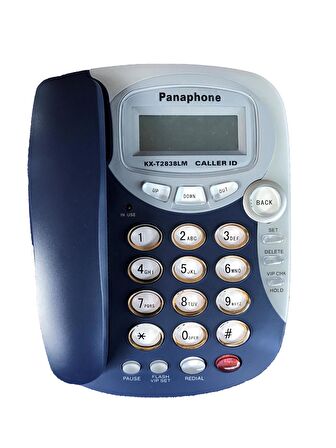 Panaphone KX-T2838LM Çift Renk Masaüstü Kablolu Ev Telefonu (Mavi)