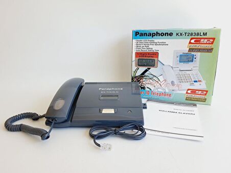 Panaphone KX-T2838LM Kapaklı Masaüstü Kablolu Ev Telefonu (Gri)