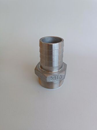 316 Paslanmaz Çelik Dişli Hortum Ucu 1 1/2"