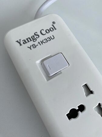 YangS Cool YS-1K33U Akım Korumalı 3 Usb 'li Grup Priz 2 Metre