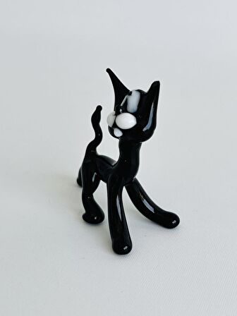 El Yapımı Murano Cam Kedi Biblo A08