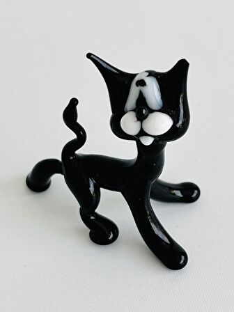 El Yapımı Murano Cam Kedi Biblo A08