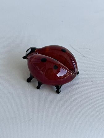 El Yapımı Murano Cam Uğur Böceği Biblo A36-02