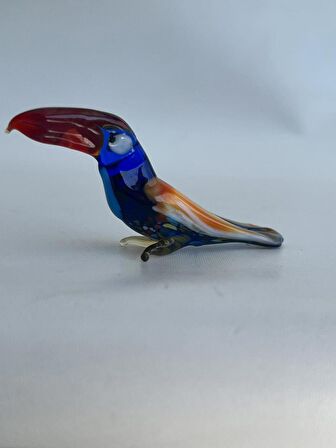 El Yapımı Murano Cam Papağan Biblo A65