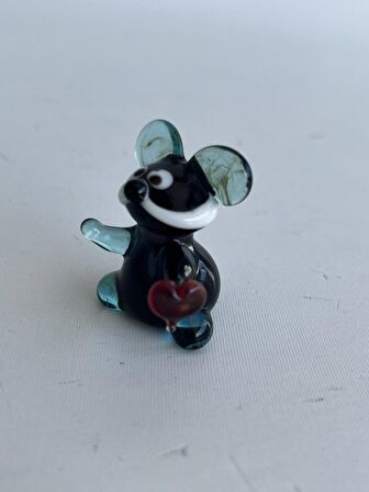 El Yapımı Murano Cam Fare Biblo A74-01