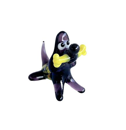 El Yapımı Murano Cam Köpek Biblo A81-01