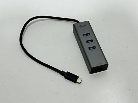 i-Tec Type-C Metal Hub 3 Port + Gigabit Ethernet Adaptör