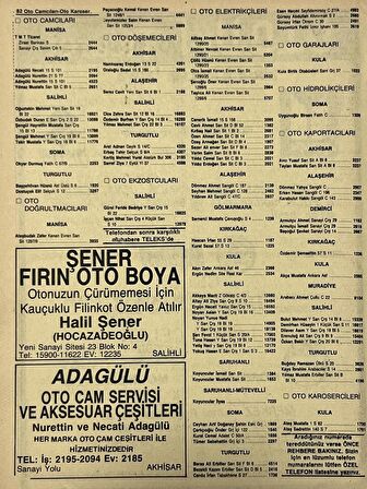 Manisa 1987 Meslek Reklam İlanı Efemera S-81