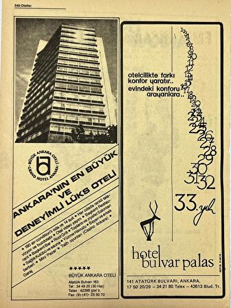 Ankara 1986 Meslek Reklam İlanı Efemera S339