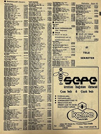 İzmir 1982-1983 Meslek Reklam İlanı Efemera S53