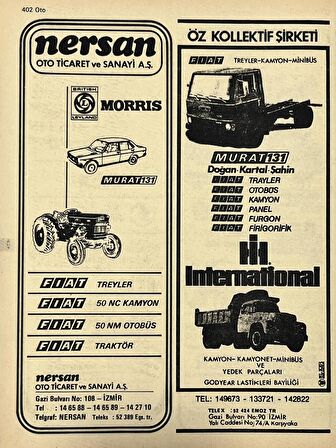 İzmir 1982-1983 Meslek Reklam İlanı Efemera S401