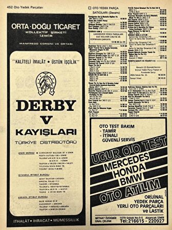 İzmir 1982-1983 Meslek Reklam İlanı Efemera S451