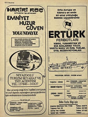 İzmir 1982-1983 Meslek Reklam İlanı Efemera S509