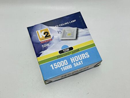 Global K2 KDL-321 Cob Ledli Kare Tavan Lambası 10W 3200K