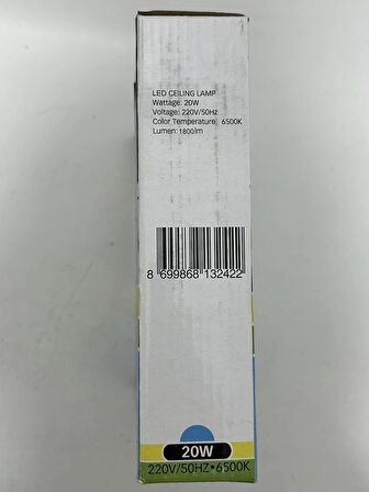 Global K2 KDL-322 Cob Ledli Kare Tavan Lambası 20W 6500K