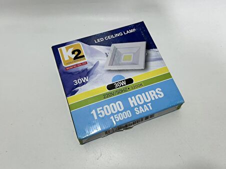 Global K2 KDL-323 Cob Ledli Kare Tavan Lambası 30W 3200K