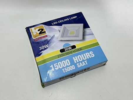 Global K2 KDL-323 Cob Ledli Kare Tavan Lambası 30W 6500K