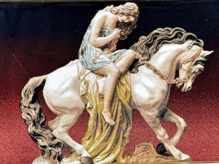 Lady Godiva Halı Tablo 94x75cm - İran Tebriz Halı Kilim Tablo