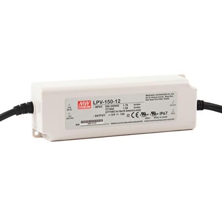 Meanwell LPV-150-12 12VDC 10.0Amp IP67 Led Sürücü