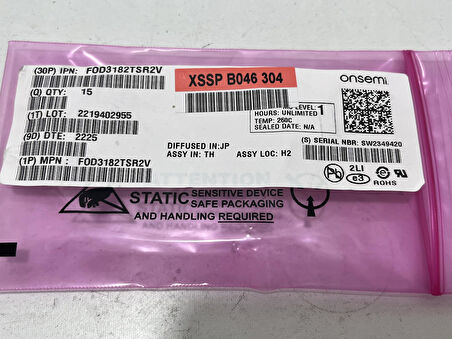 Onsemi FOD3182 Yüksek Hızlı Optokuplör Sürücüsü 15 Adet