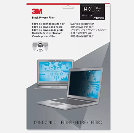 3M PF140W9B 14'' Laptop Çerçevesiz Karartma Gizlilik Filtresi