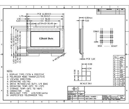 GMG12864-06D Grafik LCD 128x64