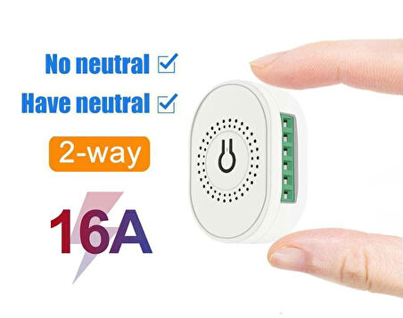 ZigBee Tuya 2 Yollu Mini Akıllı Anahtar 16A TMZ02