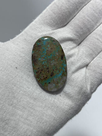 Okyanus Temalı Doğal Kabaşon Firuze Taşı 80,6 Karat - Turkuaz Taşı 16,15 Gram