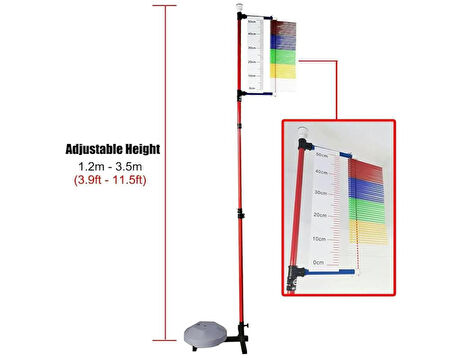 Meilujie Ayarlanabilir Dikey Sıçrama Ölçüm Cihazı 1.2-3.5 Metre