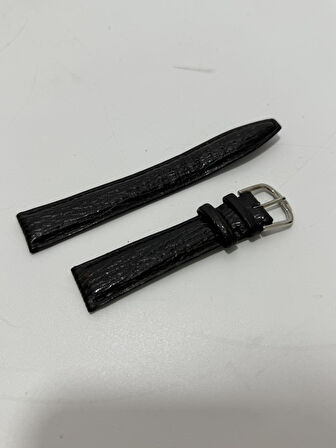 Dikişli Deri Saat Kordonu Siyah 18mm