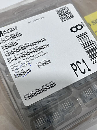 Molex 34793-00414P 1R MINI50 Otomotiv Konnektör 451 Adet