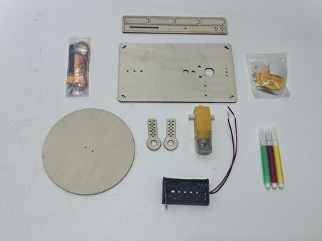 Ahşap DIY Pilli Çizim Robotu