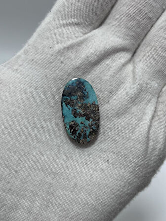 Okyanus Temalı Doğal Kabaşon Firuze Taşı 20,1 Karat - Turkuaz Taşı 4,02 Gram