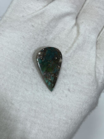 Okyanus Temalı Doğal Kabaşon Firuze Taşı 20,3 Karat - Turkuaz Taşı 4,08 Gram