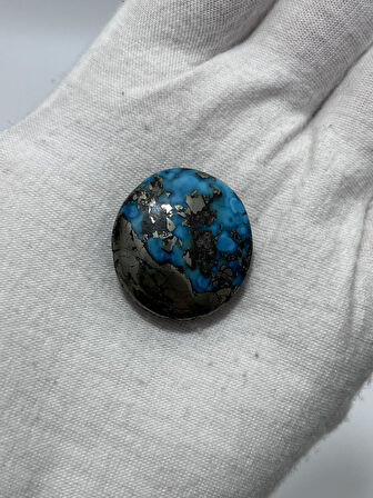 Okyanus Temalı Doğal Kabaşon Firuze Taşı 74,4 Karat - Turkuaz Taşı 14,89 Gram