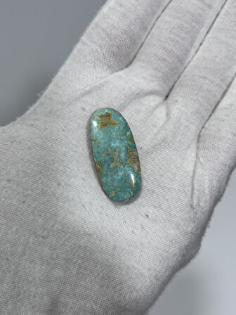 Okyanus Temalı Doğal Kabaşon Firuze Taşı 23,8 Karat - Turkuaz Taşı 4,77 Gram