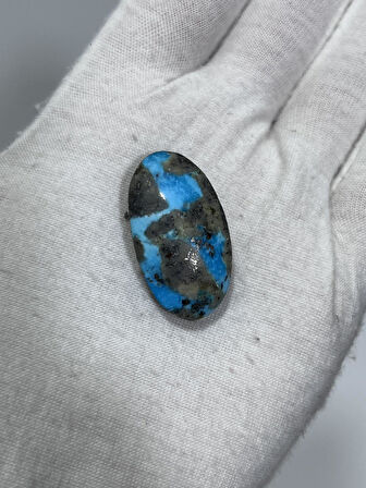 Okyanus Temalı Doğal Kabaşon Firuze Taşı 42 Karat - Turkuaz Taşı 8,41 Gram