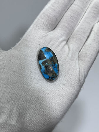 Okyanus Temalı Doğal Kabaşon Firuze Taşı 42 Karat - Turkuaz Taşı 8,41 Gram