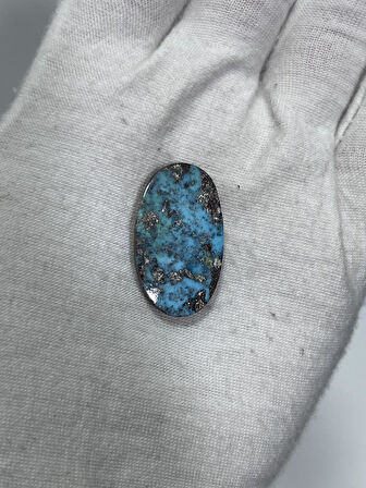 Okyanus Temalı Doğal Kabaşon Firuze Taşı 20 Karat - Turkuaz Taşı 4 Gram