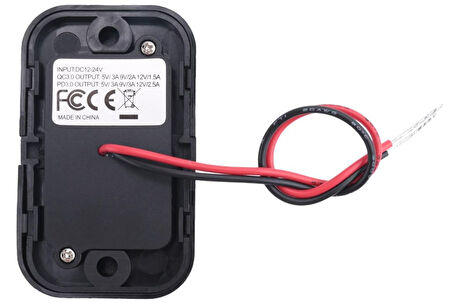Type-C USB 2 Portlu Araç Şarj Soketi Adaptörü 12V-24V 