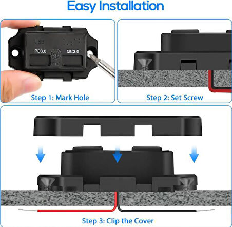 Type-C USB 2 Portlu Araç Şarj Soketi Adaptörü 12V-24V (Model 2)