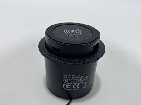W-0101 Kablosuz Type-C USB Portlu Araç Şarj Soketi Adaptörü 12V-24V 