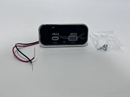 Type-C USB 2 Portlu Araç Şarj Soketi Adaptörü 12V-24V (Model 4)