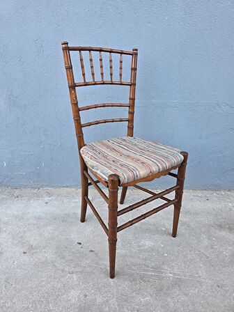 Vintage Masif Ahşap Minderli Sandalye (1 Adet) AC04