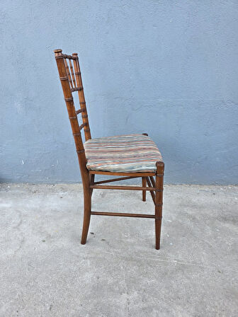 Vintage Masif Ahşap Minderli Sandalye (1 Adet) AC04