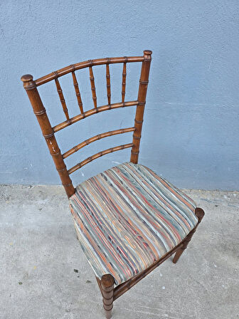 Vintage Masif Ahşap Minderli Sandalye (1 Adet) AC04